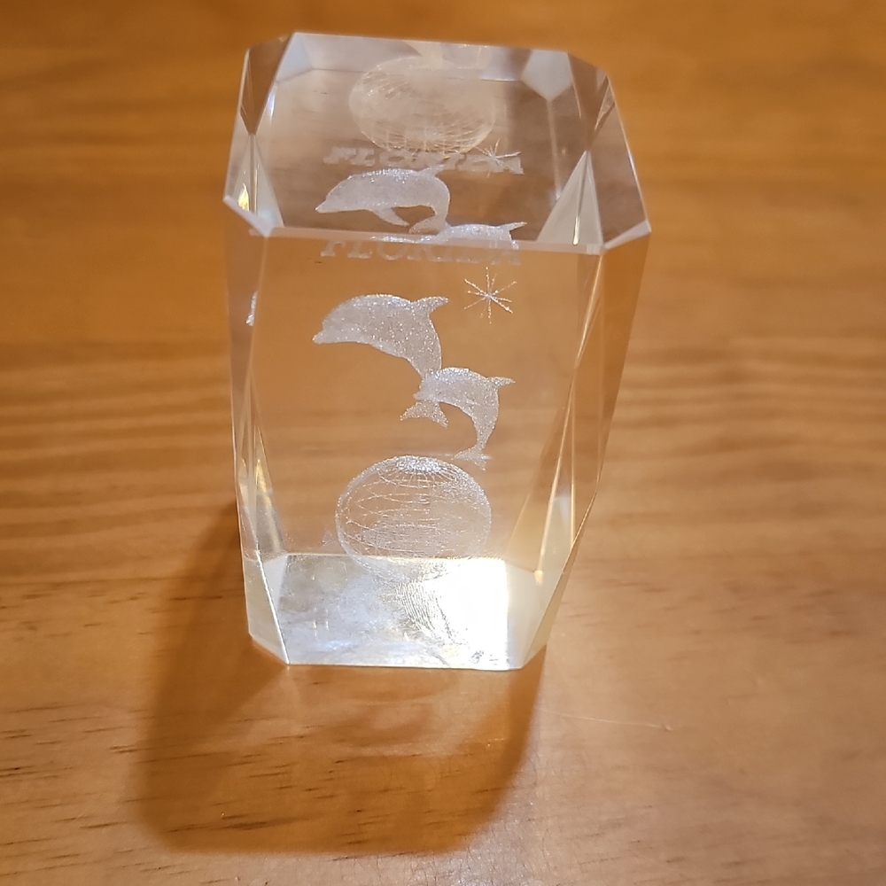 Crystal Dolphin Paperweight